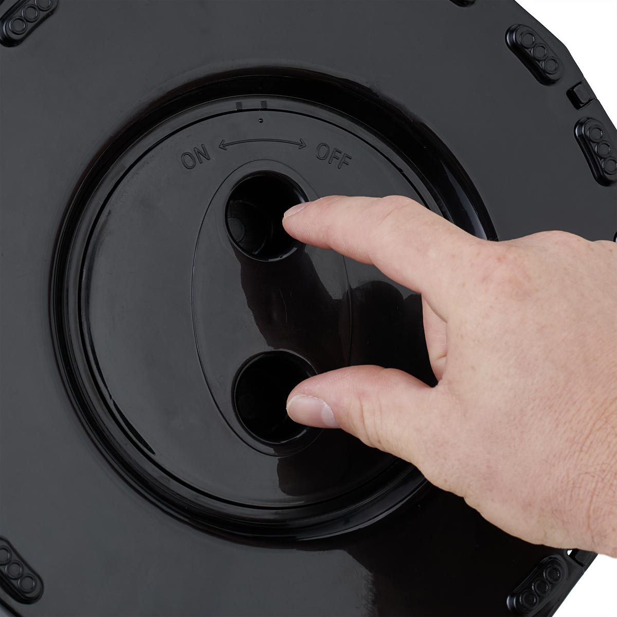 2XTELESKOPHOCKER - Schwarz, Kunststoff (25/44.5/25cm) - Relaxdays