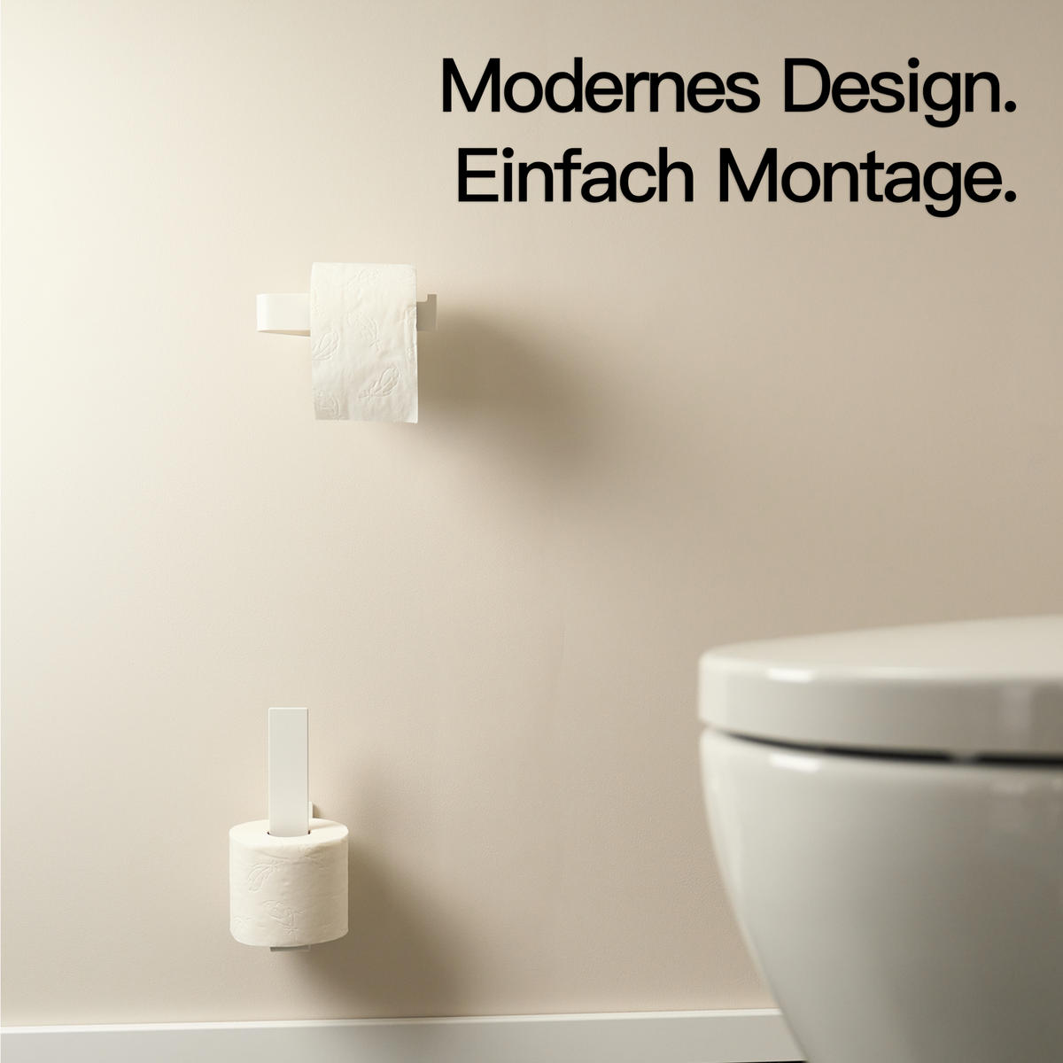 TOILETTEN ERSATZROLLENHALTER OHNE BOHREN - Weiß, Metall (3.4/23/6cm)