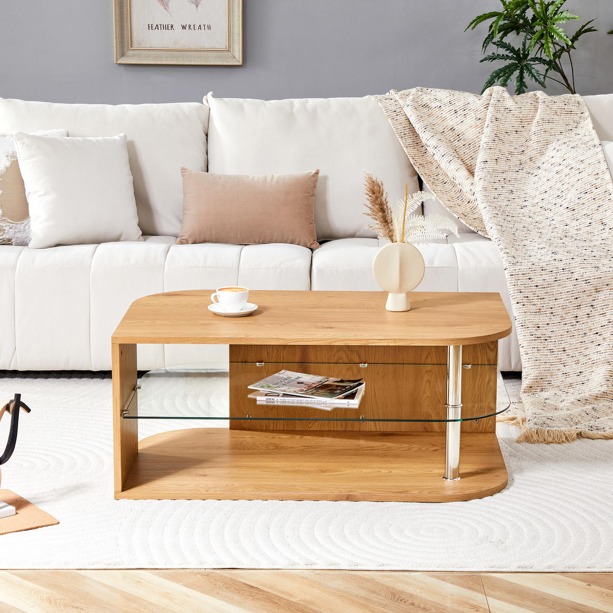 COUCHTISCH Naturholzfarben 100/60/42 cm - Naturfarben, Holzwerkstoff (60/100/42cm) - PANGIVO