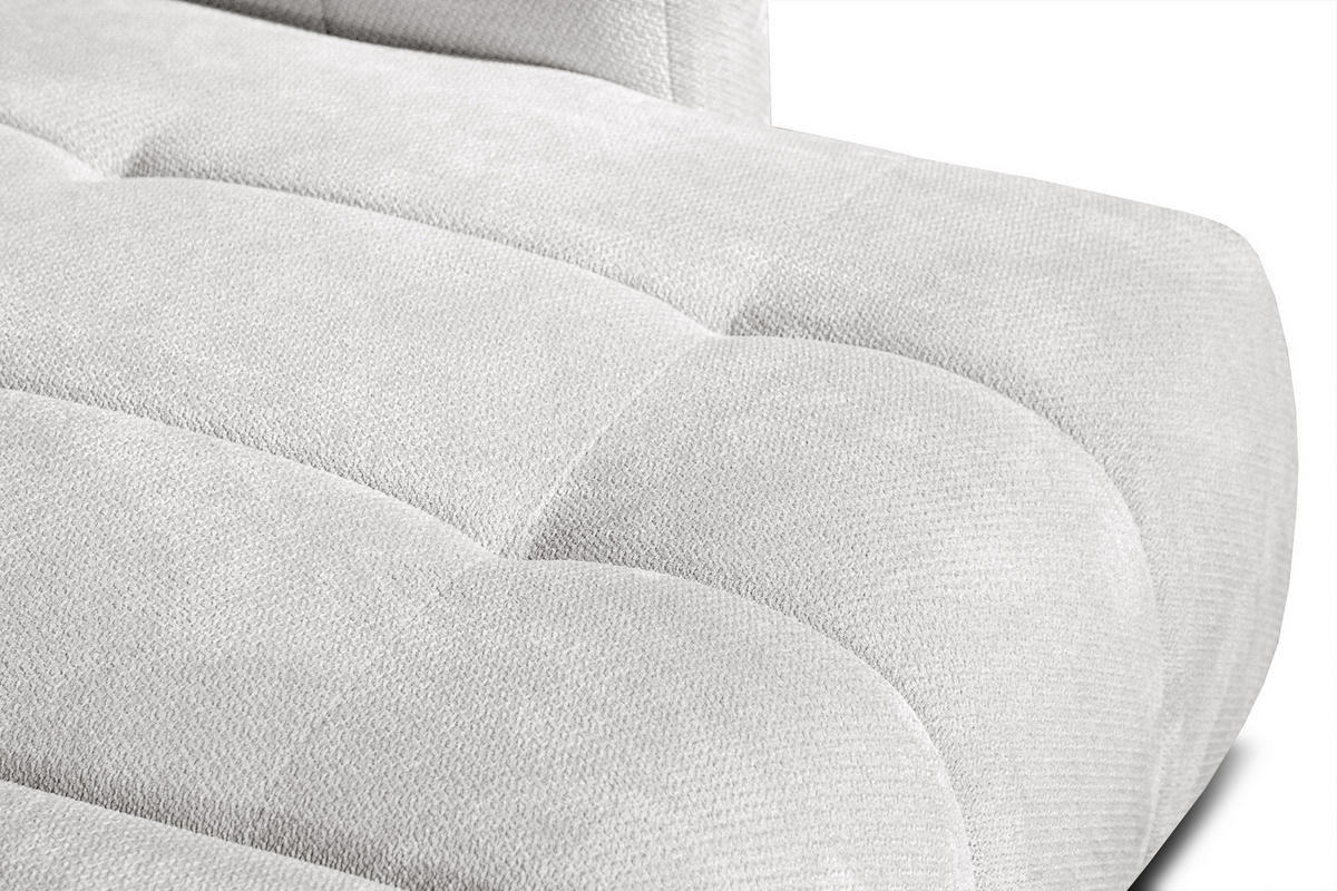 ECKSOFA KIMI 3-Sitzer, ausziehbarer Sitz, verstellbare Kopfstützen, cremefarben - Creme/Schwarz, Holzwerkstoff/Textil (270/160cm) - Courtois Laville