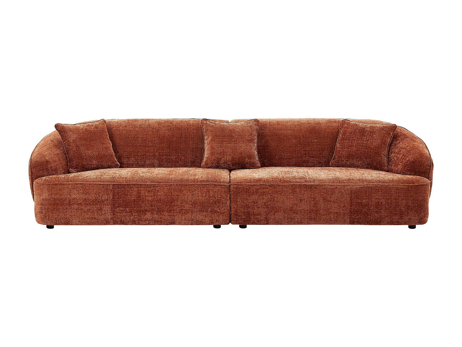 SOFA ohne Schlafmöglichkeit - 4 Personen - Stoff - Terracotta - - Terracotta, Textil (320/80/108cm) - Vente-Unique