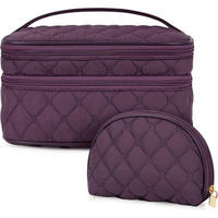 KULTURTASCHE 2-teiliges Set Violett - Lila, Textil (13/16/27cm)