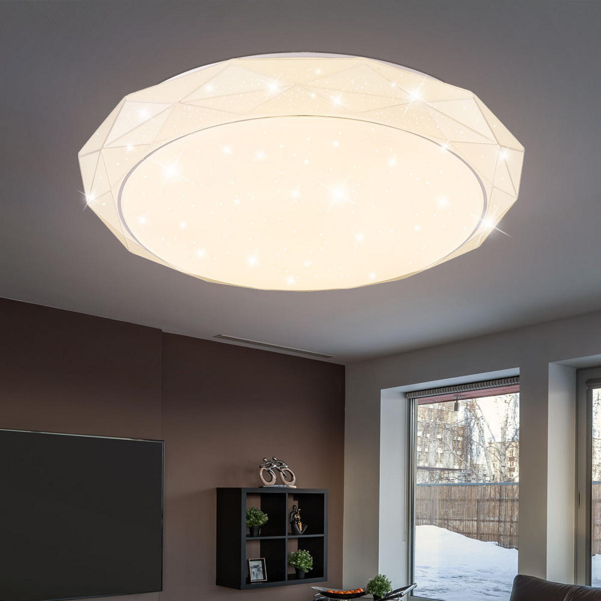 LED DECKENLEUCHTE Metall Weiß - Weiß, Metall (50/50/9cm) - Globo Lighting