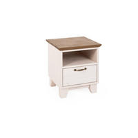 NACHTTISCH VALENCIA 42cm - Dunkelbraun/Weiß, Holz (42/50/42cm) - MSL wooden furniture