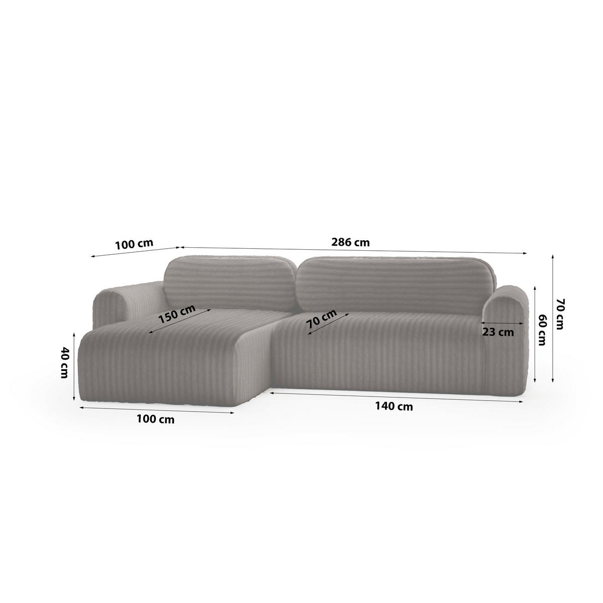 ECKSOFA mit Schlaffunktion Emmen, Dunkelbraun - Dunkelbraun, Textil (286/100cm) - Fedve