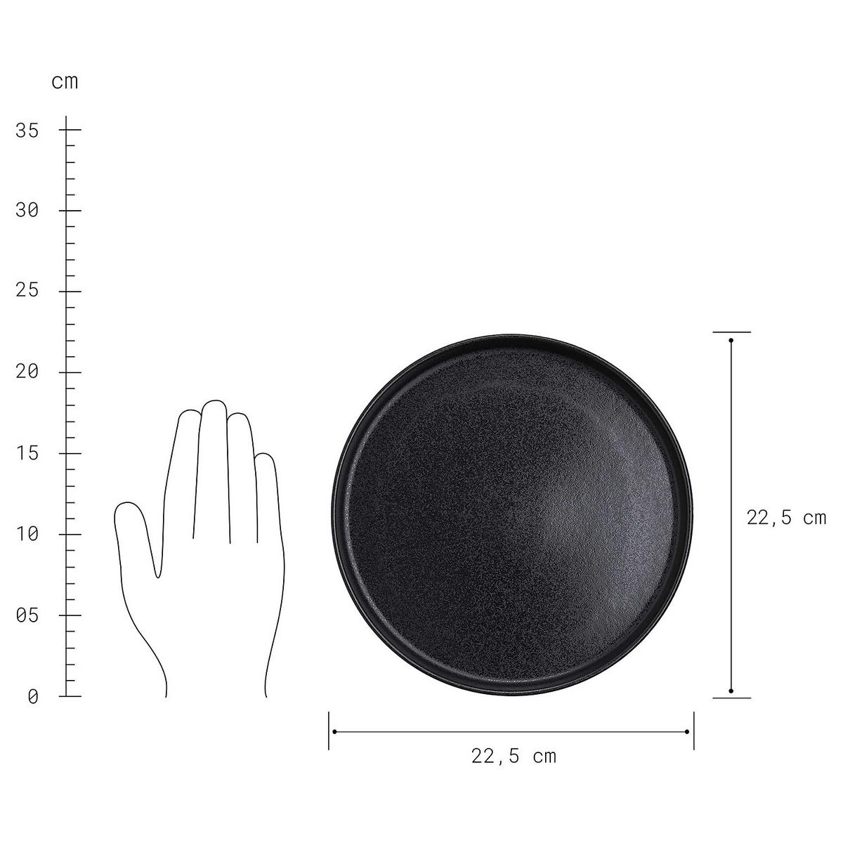 GESCHIRRSET 12-tlg. Casa Nova 4 Personen - Schwarz, Keramik (27/1.7/27cm) - Butlers