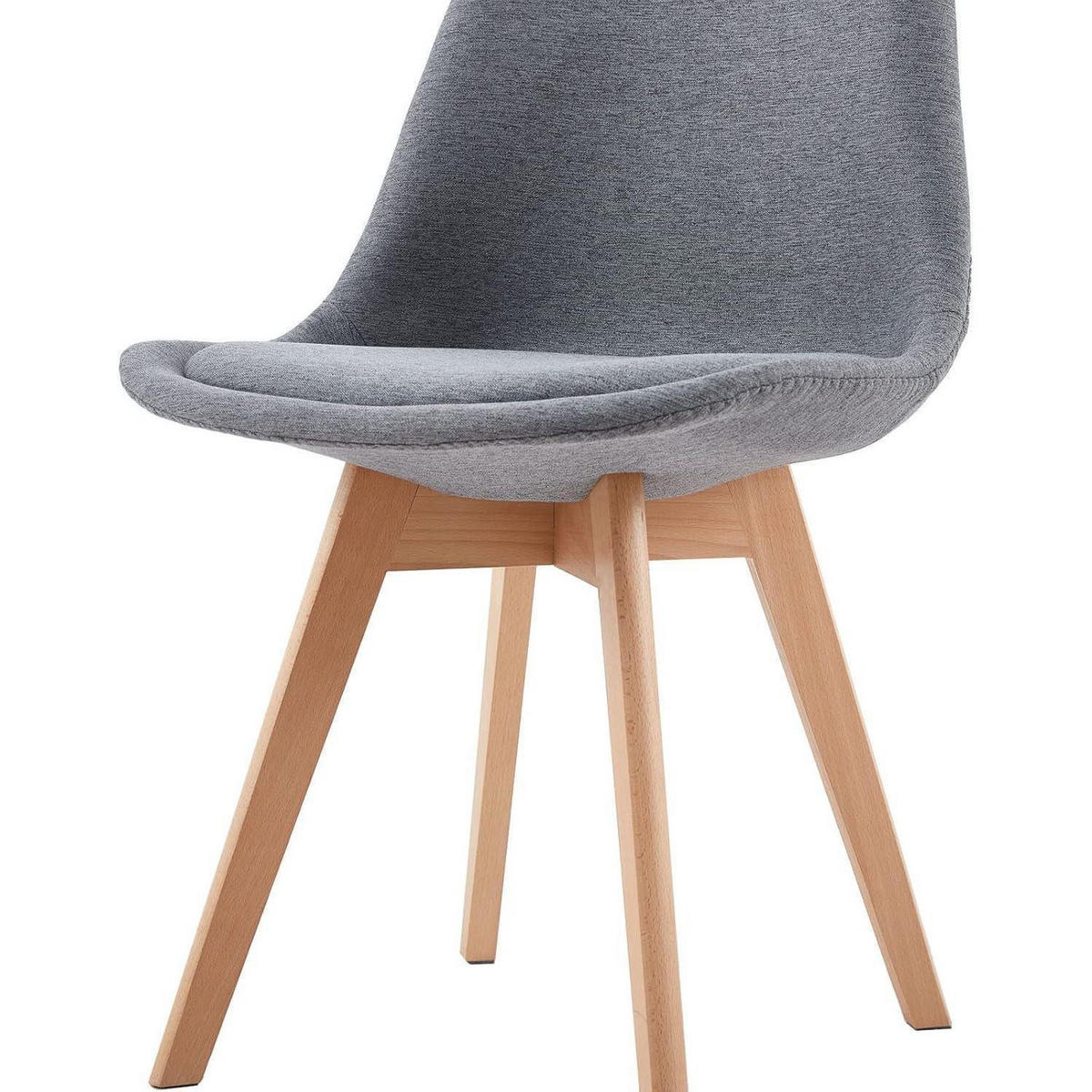ESSZIMMERSTUHL 4er Set Skandinavisches Design Leinen Grau - Grau, Textil (47.5/82/41cm)