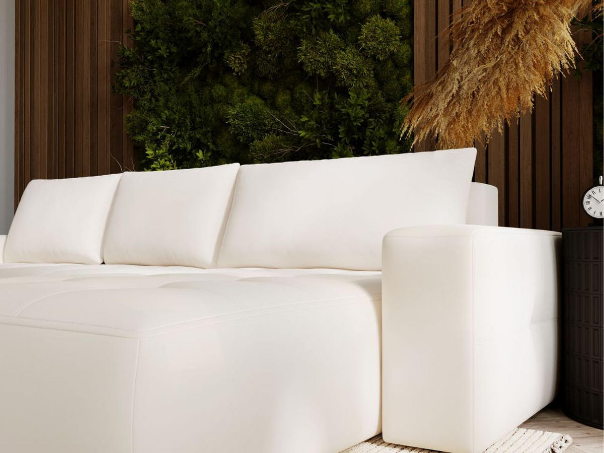 ECKSOFA Portland Creme Rechts - Creme, Holz/Kunststoff (250/165cm) - Graingold