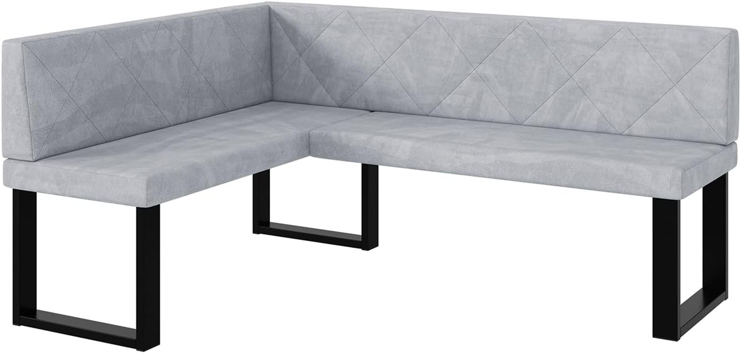 ECKBANK ERIC_U - Hellgrau, Textil (128/168cm) - Meblini