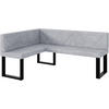 ECKBANK ERIC_U - Hellgrau, Textil (128/168cm) - Meblini