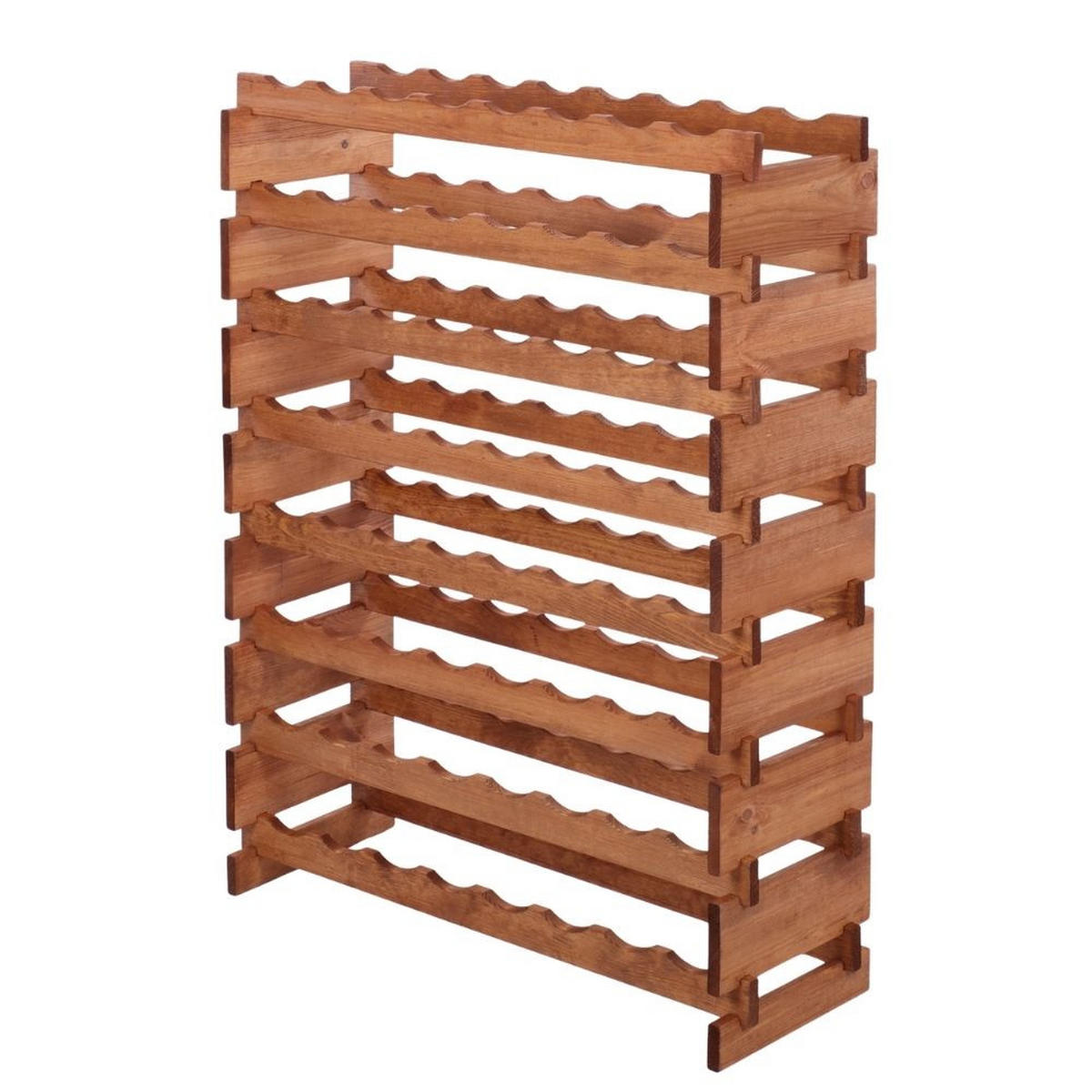 WEINREGAL VINOTECA FLEX PRO HxBxT 107x84x28cm 68 Flaschen auf 8 Ebenen Braun geölt - Braun, Holz (84/107/28cm) - PROREGAL