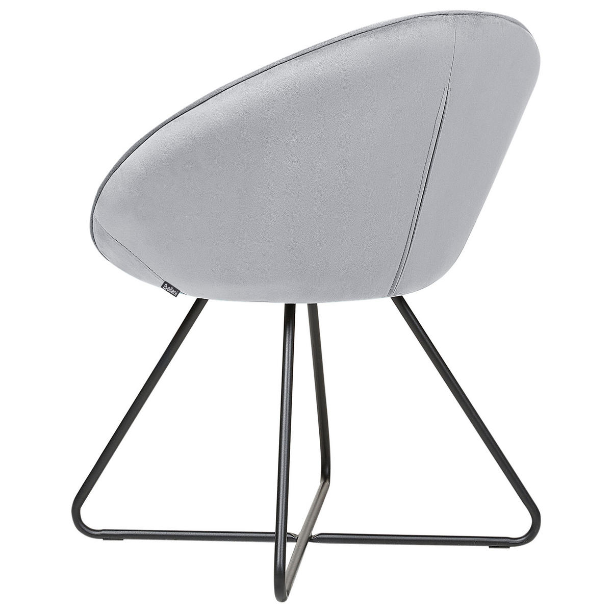 FOTEL Bársony világosszürke/fekete kerek Floby II - világosszürke/fekete, textil (69/80/58cm) - Beliani