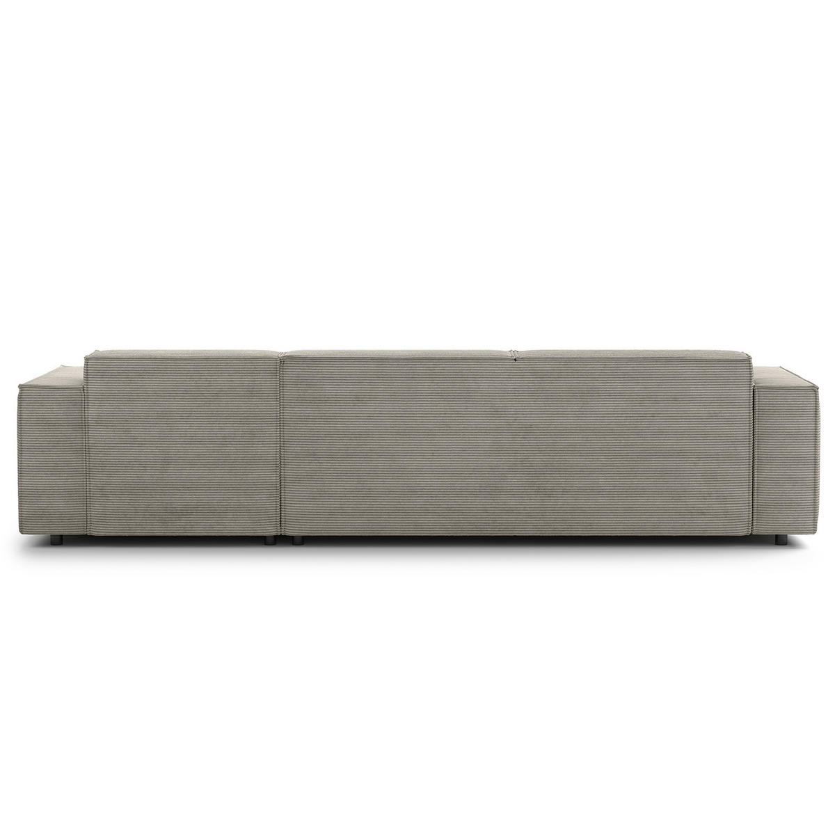 ECKSOFA mit Longchair - Graubraun/Schwarz, Kunststoff/Textil (294/177cm) - home24