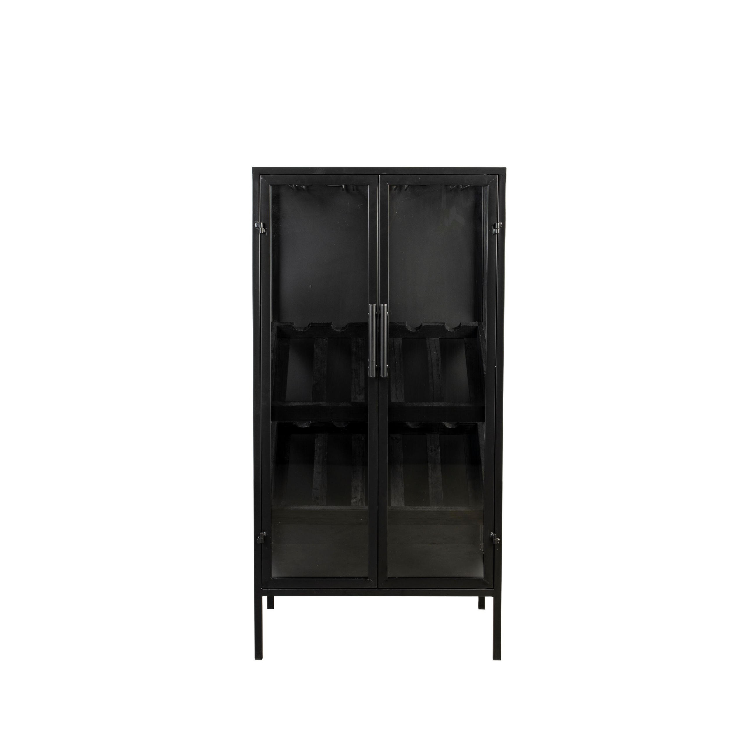 WEINSCHRANK Rob Weinkast / Getränke- / Barkasten Hoch Holz Metall Schwarz - Schwarz, Holz (35/103/52cm) - Housecraft Living