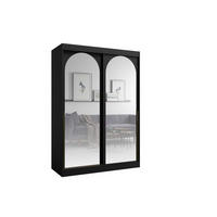 SCHIEBETÜRENSCHRANK MOSSA 150 / 215 / 65 cm in Schwarz / Gold - Goldfarben/Schwarz, Holzwerkstoff (150/215/65cm) - Deine Möbel 24