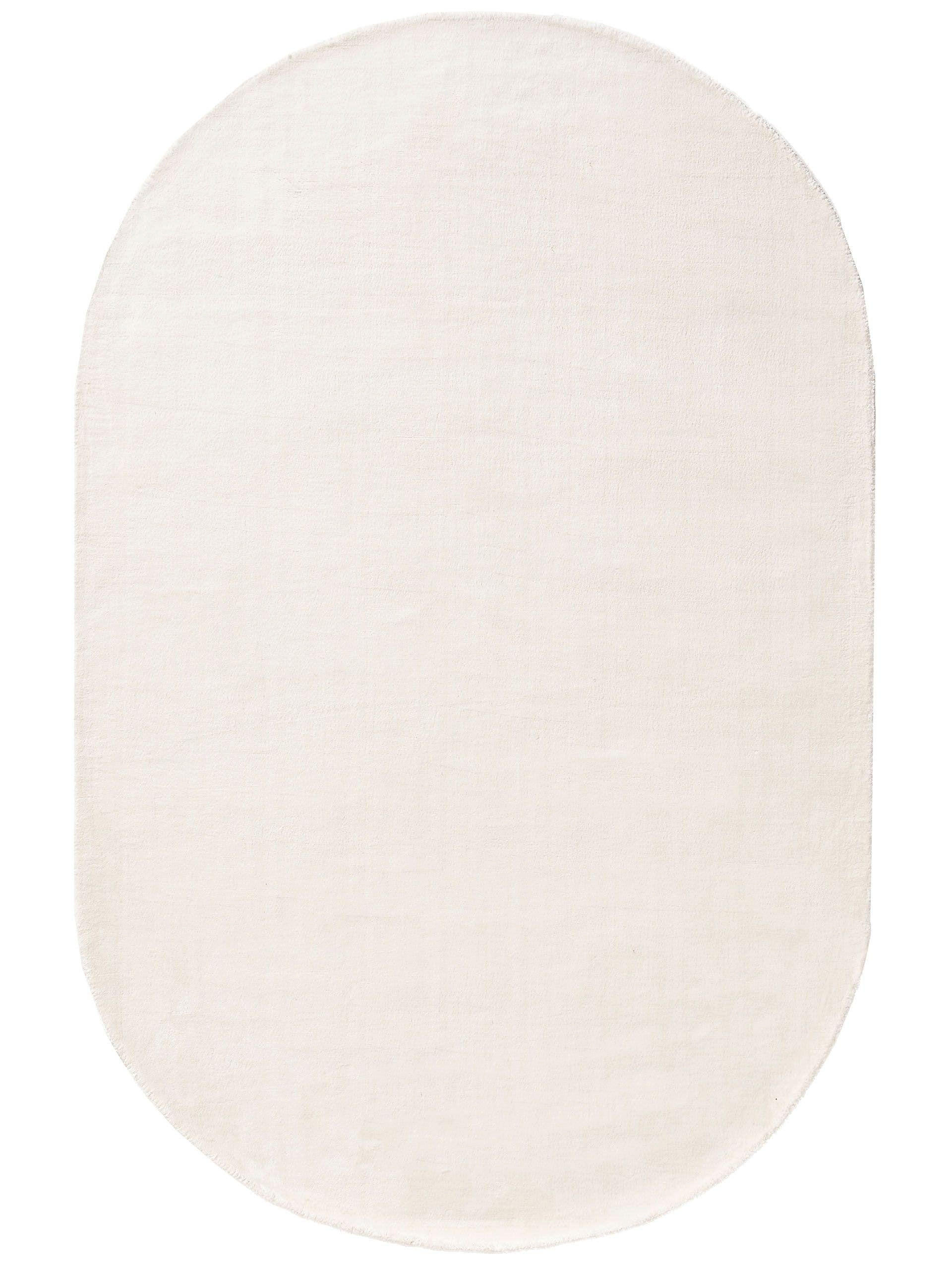 VISKOSETEPPICH OVAL Nela Ivory 150x230 cm - Creme, Textil (150/230cm) - benuta Pure