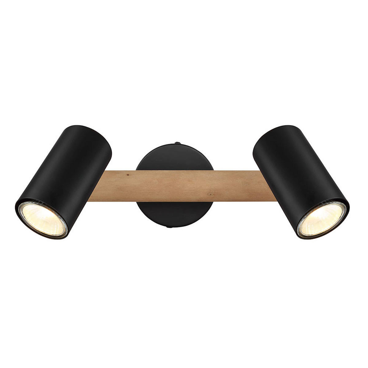 LED DECKENLEUCHTE HERTI Metall Schwarz - Schwarz, Holz (31/10/19.5cm) - Globo Lighting
