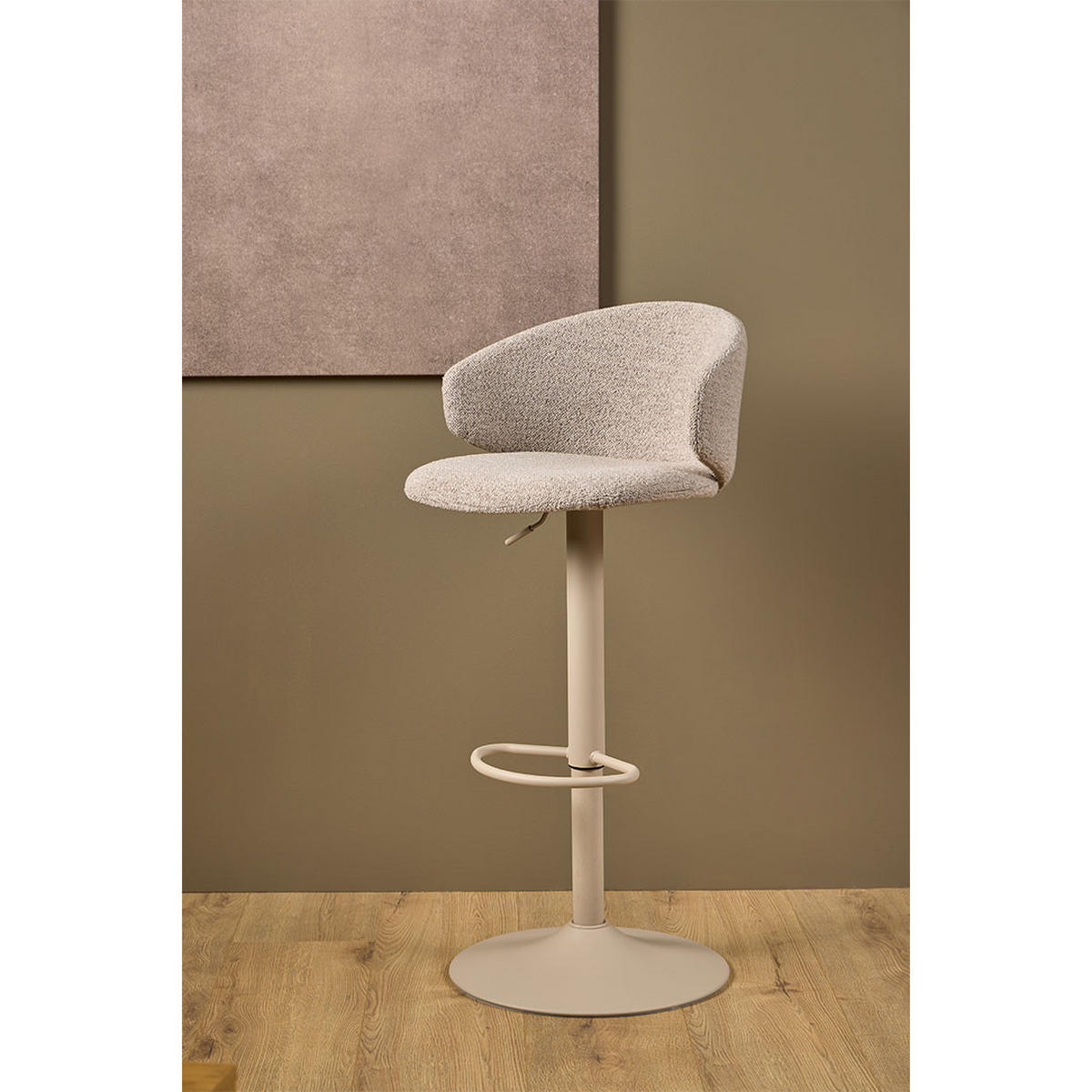 BARHOCKER, Stühle Beige, Metall / Polyester, 46 x 38 x 107 cm - Beige, Textil/Metall (46/107/38cm) - ebuy24
