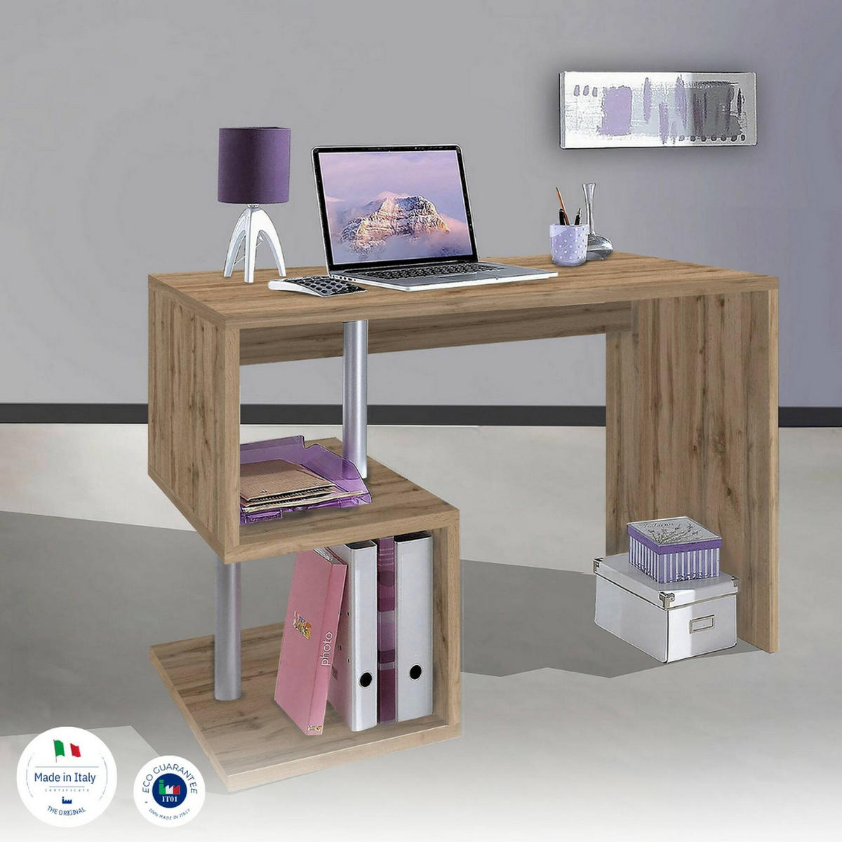 SCHREIBTISCH Eiche 50/100/78 cm - Braun, Holzwerkstoff (50/100/78cm) - DMORA