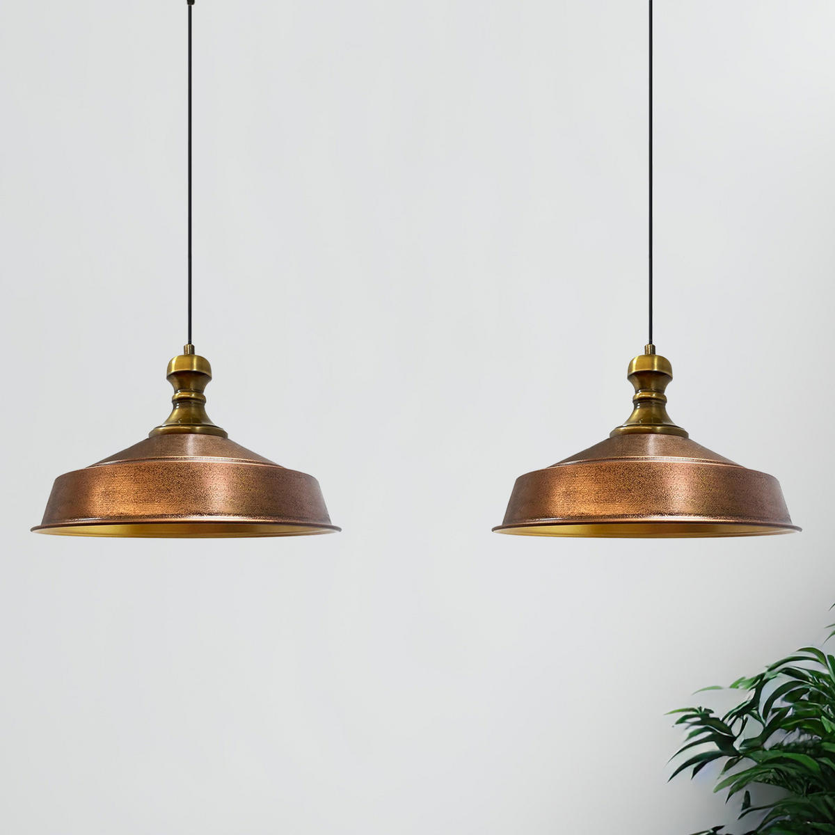 PENDELLEUCHTE Asletl 2 Flammig 40/36 cm - Goldfarben/Kupferfarben, Metall (40/36cm) - Bamyum