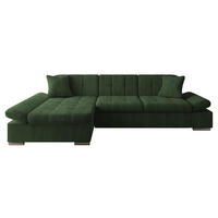 ECKSOFA Malwi Cord, Seite: Links - Dunkelgrün, Holz/Textil (278/161cm) - MIRJAN24