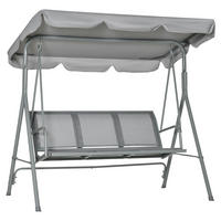 HOLLYWOODSCHAUKEL, Metall Polyester Grau - Grau, Kunststoff/Metall (110/153/170cm) - Outsunny