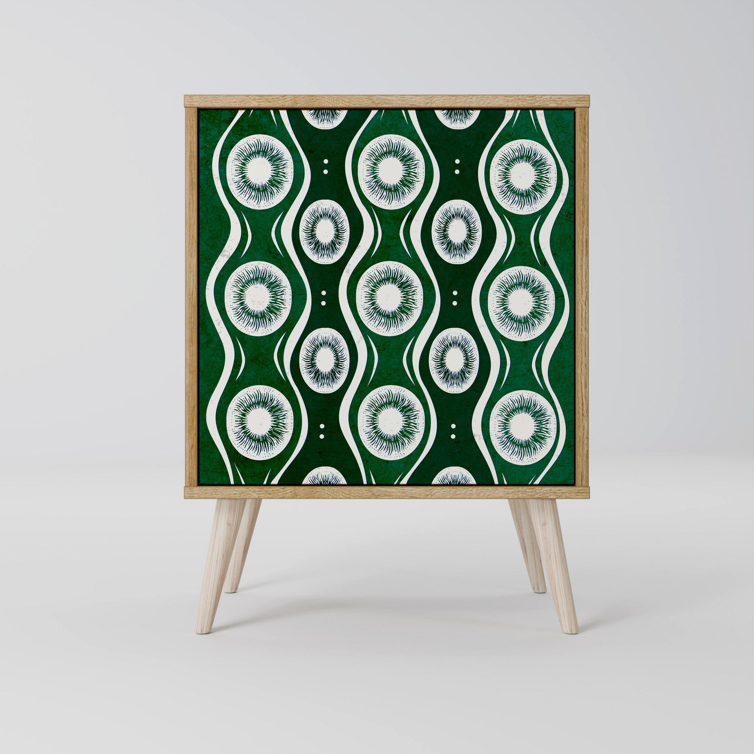 SIDEBOARD GREEN EYES, Eichefarben, 57,5x42x77,5 cm, Schräge Buchenholzfüße - Eichefarben/Buchefarben, Holzwerkstoff/Buchenholz (57.5/77.5/42cm) - SpaceRebels