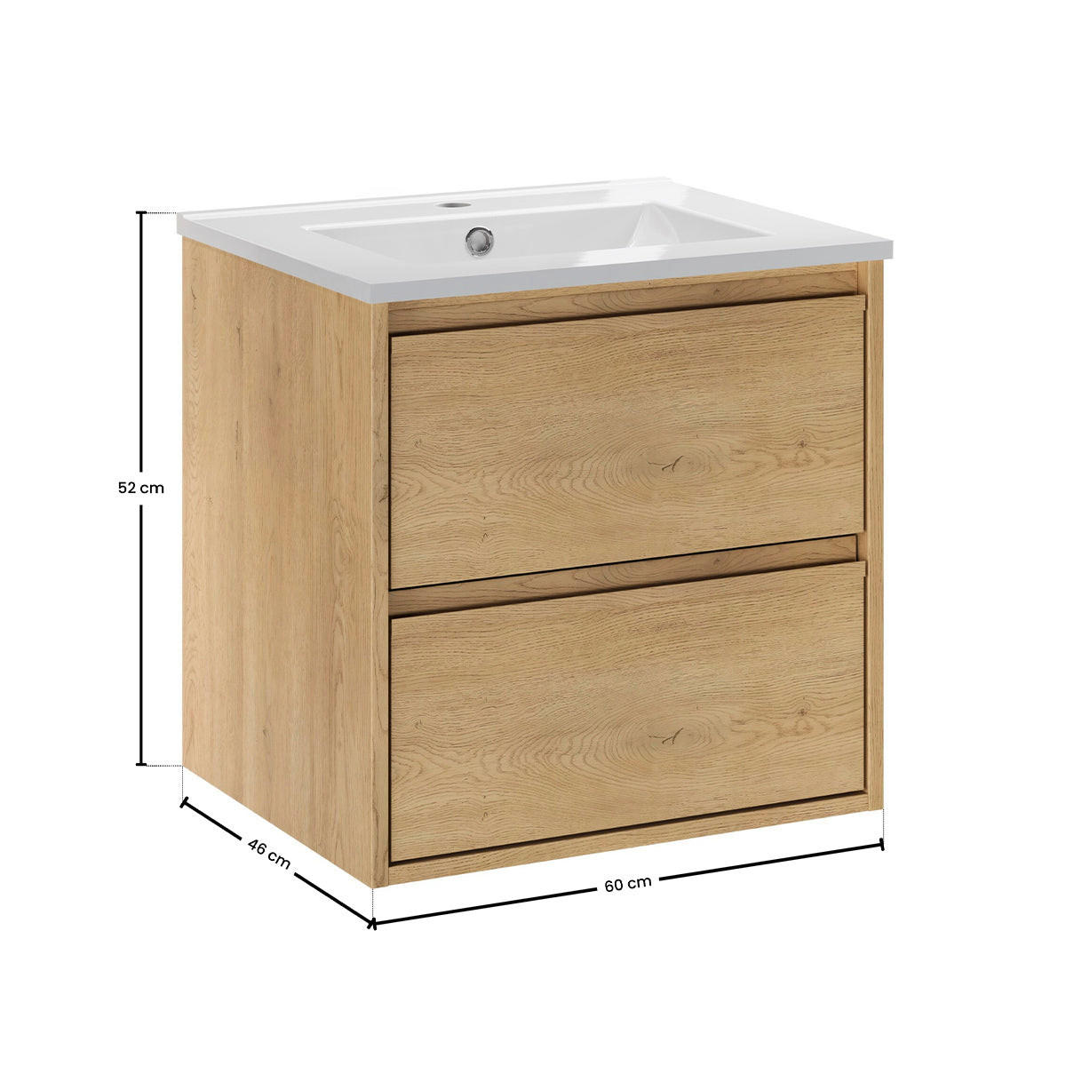 WASCHTISCH 51cm Edmé Holz - Braun, Holzwerkstoff (51/52/46cm) - Petits-meubles