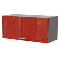 KLAPPHÄNGESCHRANK Brerra W4B/80 Grau / RAL 3002 karminrot Hochglanz 80 / 32,5 / 36cm mit Blum Aventos Klappenbeschlag - Rot/Grau, Holz/Holzwerkstoff (80/36/32.5cm) - Feldmann-Wohnen