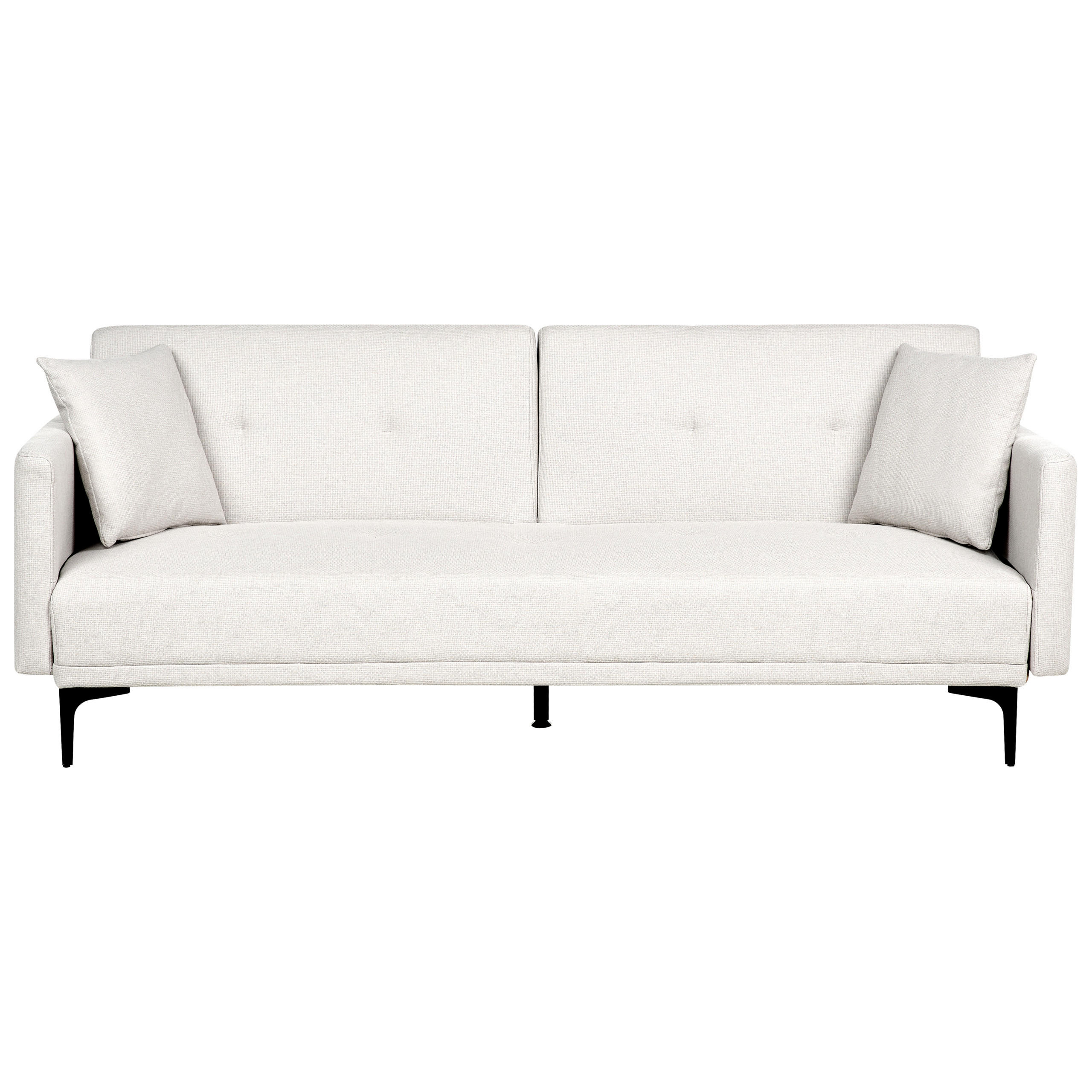 3-SITZER-SCHLAFSOFA hellbeige/schwarz Lucan - Beige/Schwarz, Textil (191/75/91cm) - Beliani