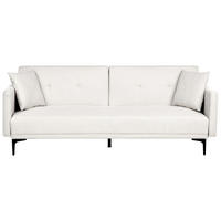 3-SITZER-SCHLAFSOFA hellbeige/schwarz Lucan - Beige/Schwarz, Textil (191/75/91cm) - Beliani