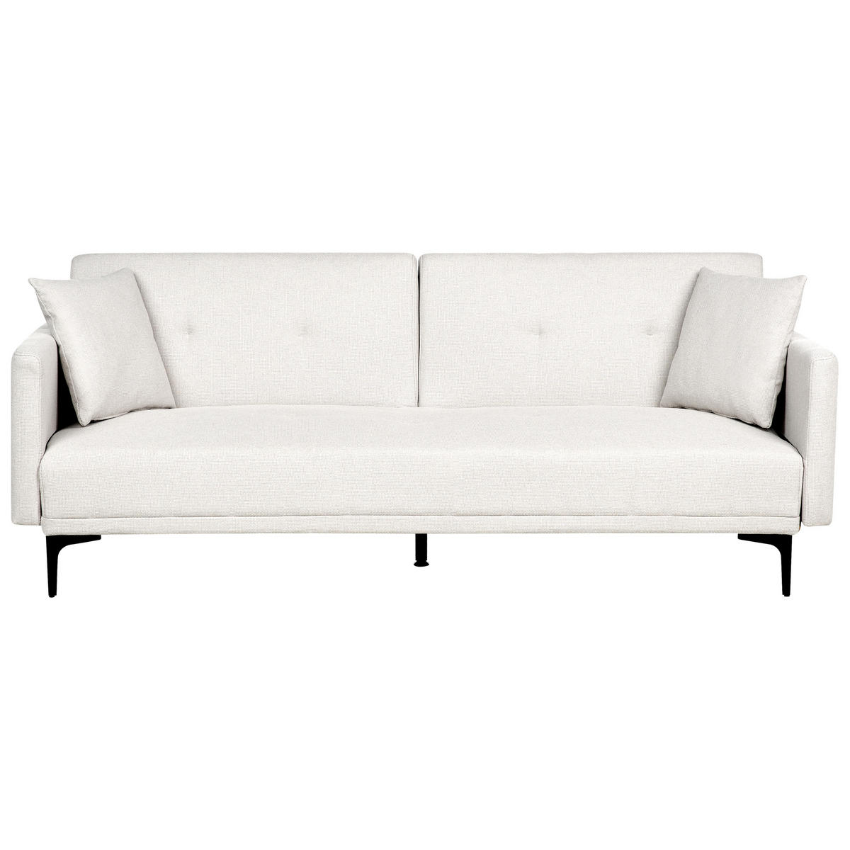 3-SITZER-SCHLAFSOFA hellbeige/schwarz Lucan - Beige/Schwarz, Textil (191/75/91cm) - Beliani