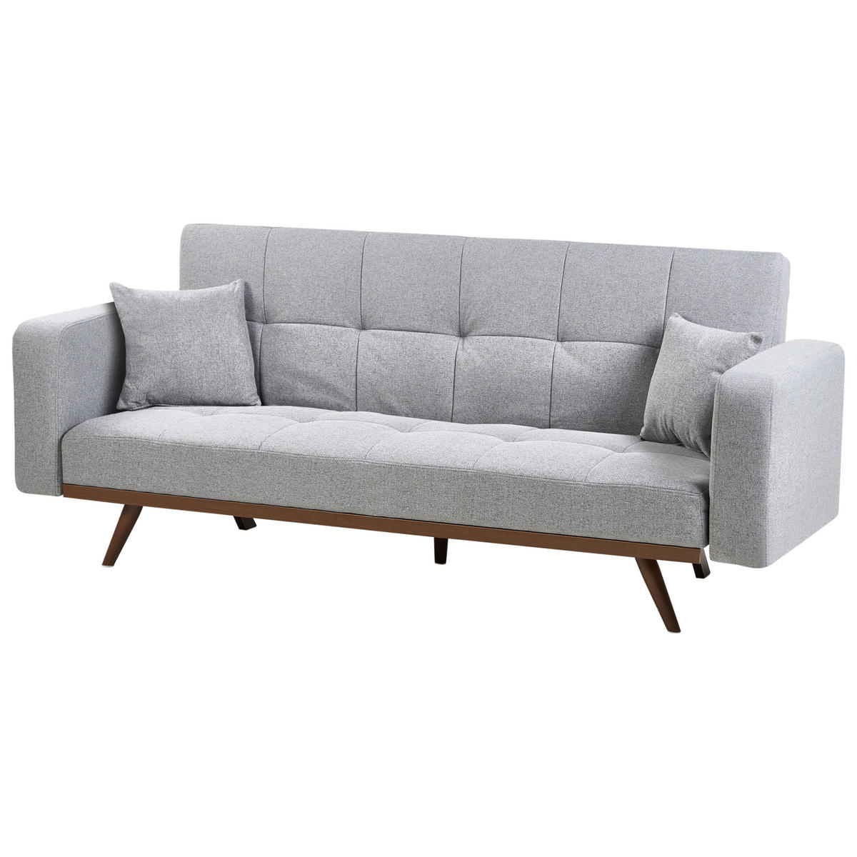 SCHLAFSOFA 3-Sitzer Grau Hjulby - Grau, Textil (220/90/82cm) - Beliani
