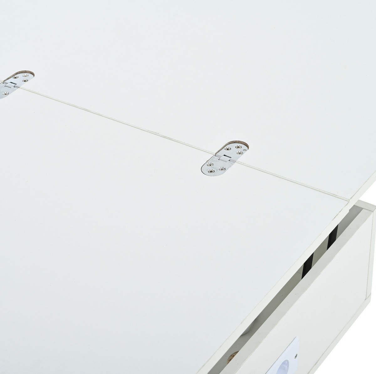 COUCHTISCH 100/50/51,5 cm in Weiß mit LED-Beleuchtung und USB- und Type-C-Anschlüssen - Weiß, Holzwerkstoff (100/50/51.5cm) - Flora Grace