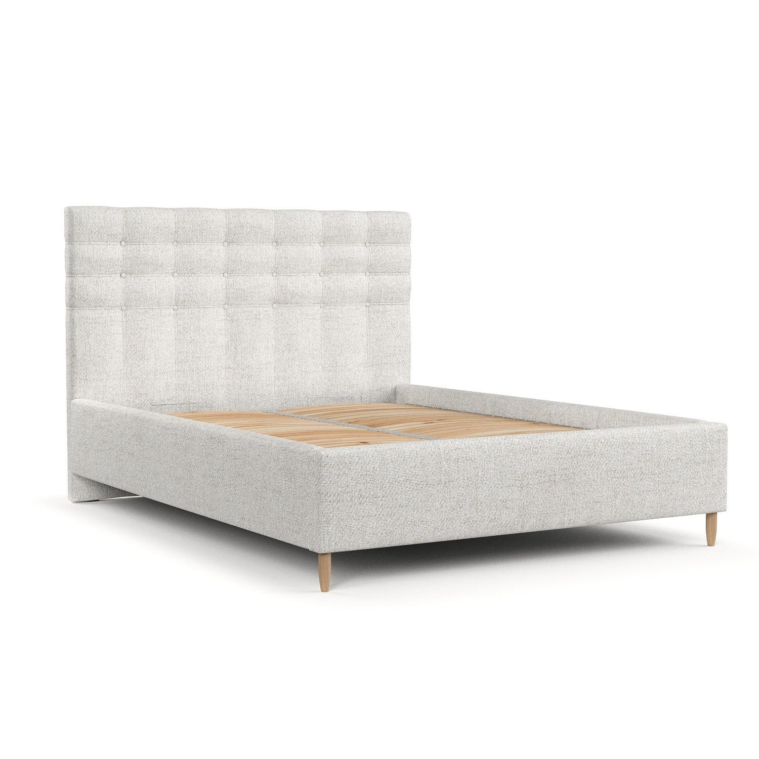 POLSTERBETT Soma 120/200 cm Creme im Neve Stoff - Creme/Naturfarben, Holz/Holzwerkstoff (120/200cm) - AltaBeds