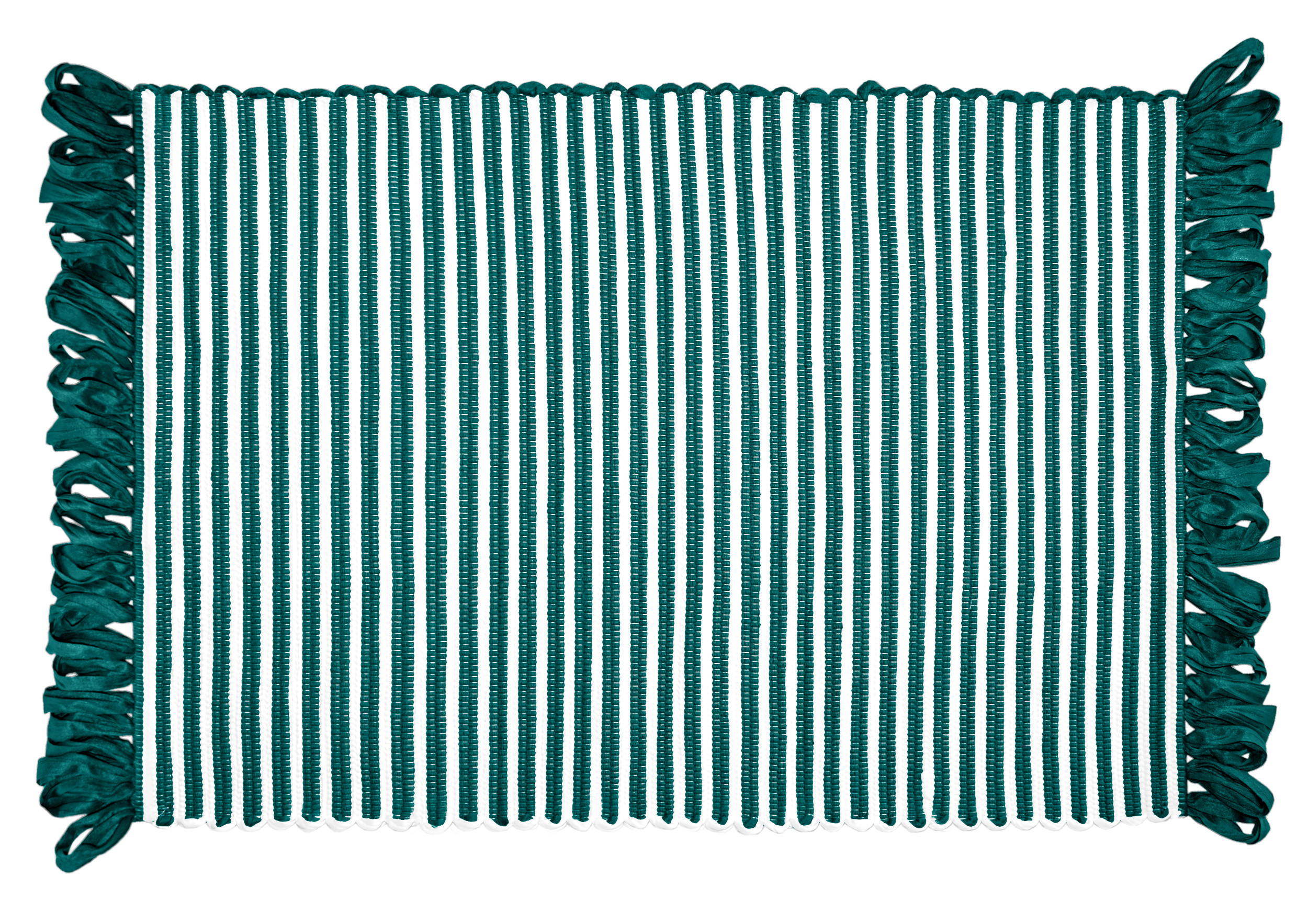 HANDGEWEBTER Läufer 50x70 cm Smaragd - Smaragdgrün, Naturmaterialien/Textil (50/70cm) - Lashuma