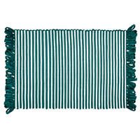 HANDGEWEBTER Läufer 50x70 cm Smaragd - Smaragdgrün, Naturmaterialien/Textil (50/70cm) - Lashuma