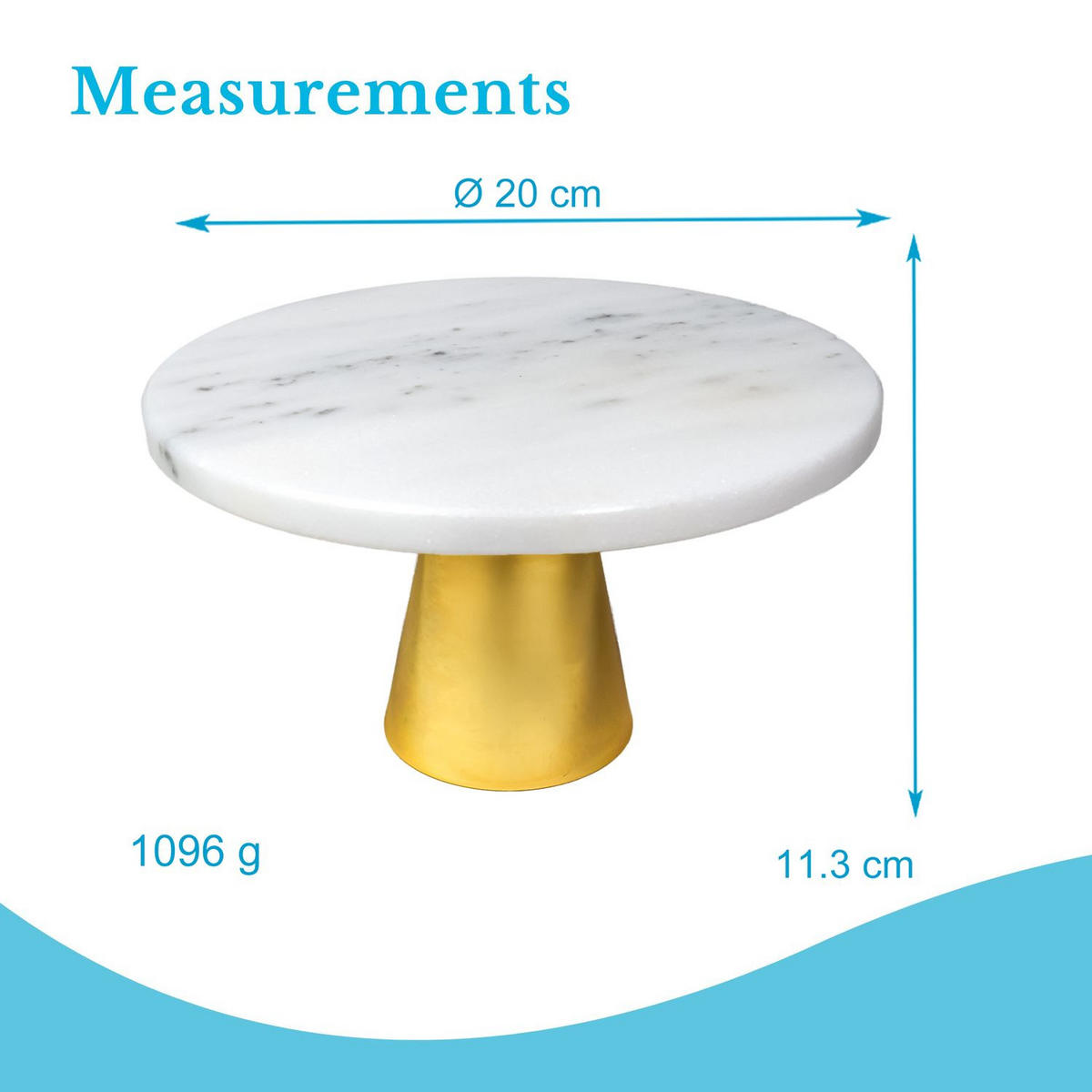 TORTENSTÄNDER - Weiß, Stein (20/11.3/20cm) - Intirilife