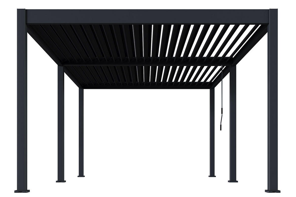 LAMELLENDACH-PERGOLA Oasis 3,6 x 6 m Anthrazit Aluminium - Grau, Kunststoff (80/175/120cm) - Green Spirit