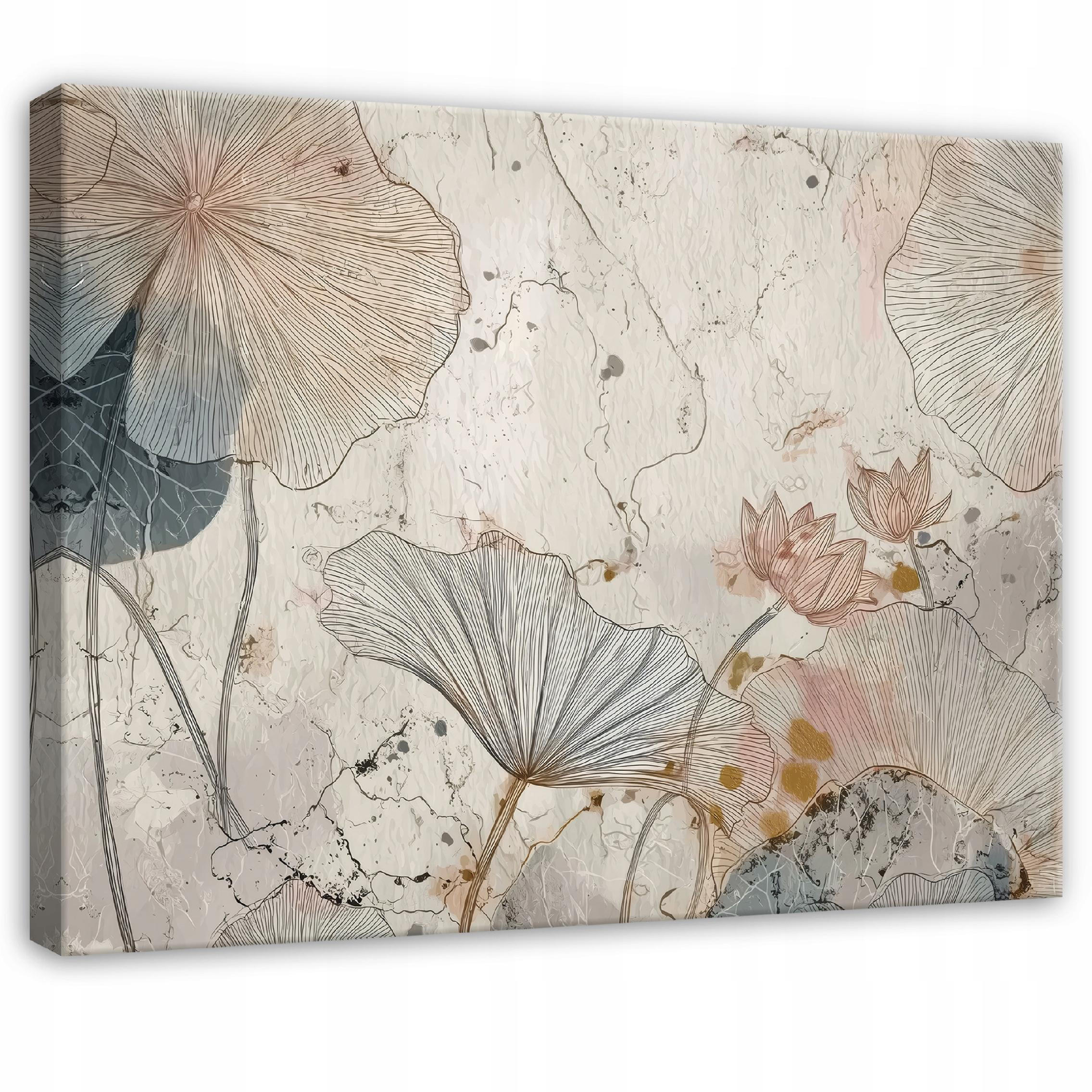 LEINWANDBILD Blumen Beton Beige 120x80 cm - Multicolor, Holzwerkstoff (120/80cm) - Wallarena