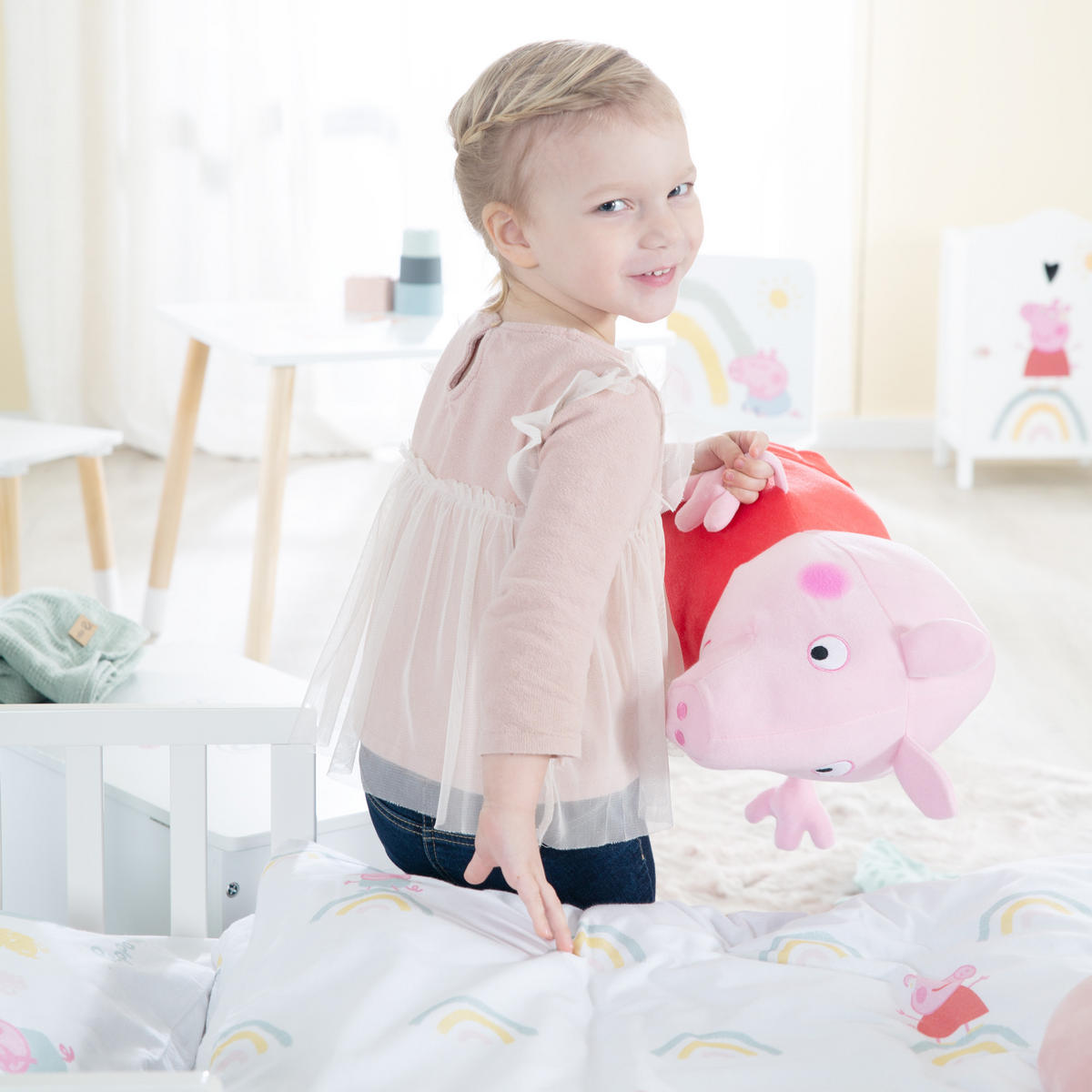 BABYBETTWÄSCHE Peppa Pig 100x135 cm - Weiß, Textil (100/135cm) - Roba