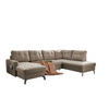 WOHNLANDSCHAFT mit Schlaffunktion und Bettkasten - Schwarz/Braun, Textil/Metall (200/92/305cm) - myHomelando