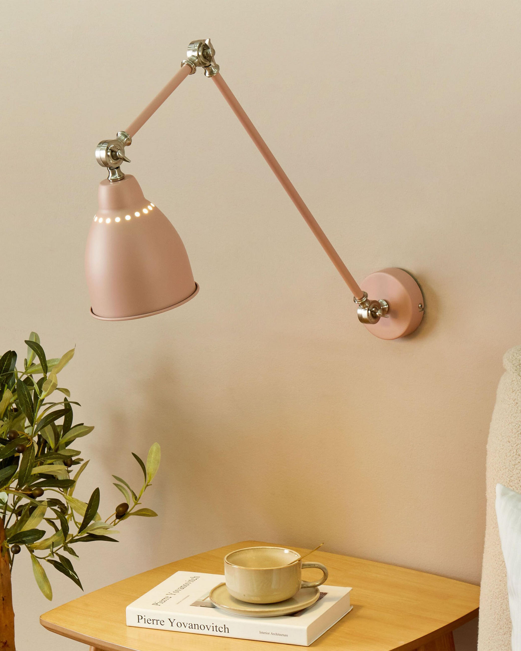 WANDLAMPE Rosa/Silber Mississippi - Pink/Silberfarben, Metall (14/44/78cm) - Beliani