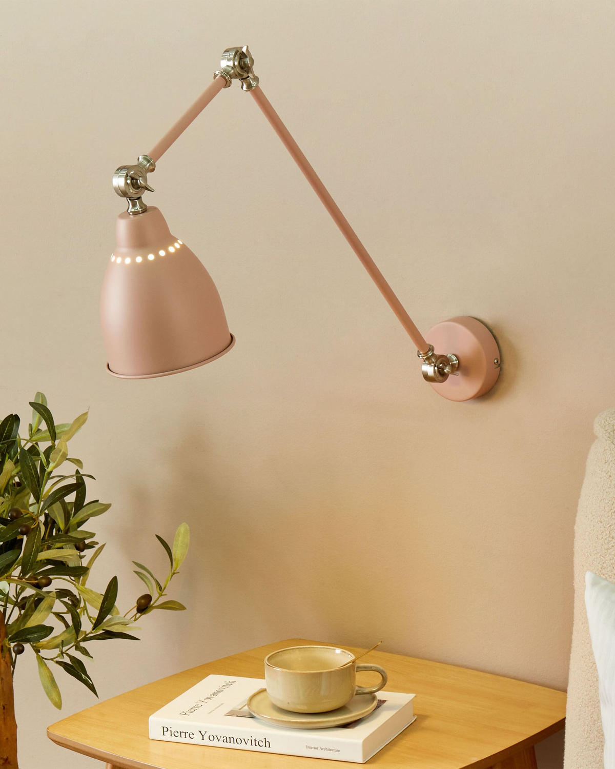 WANDLAMPE Rosa/Silber Mississippi - Pink/Silberfarben, Metall (14/44/78cm) - Beliani
