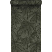 TAPETE 3D Muster Blätter 50 x 900 cm - Schwarz, Papier (50/900cm) - Origin Wallcoverings