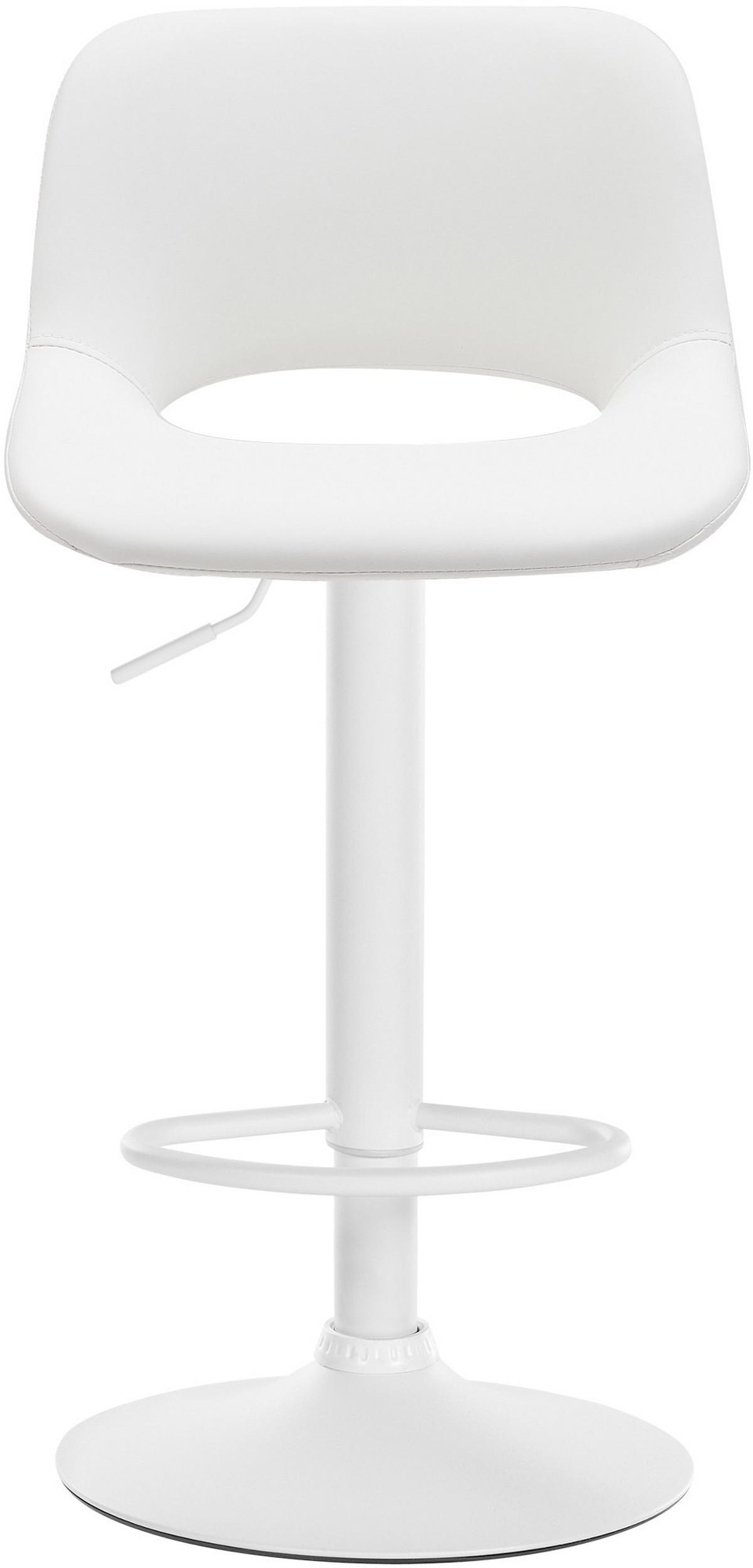 BARHOCKER JAKSON Weiß Kunstleder Weiß - Weiß, Leder/Metall (42/86/46cm) - DELUKE