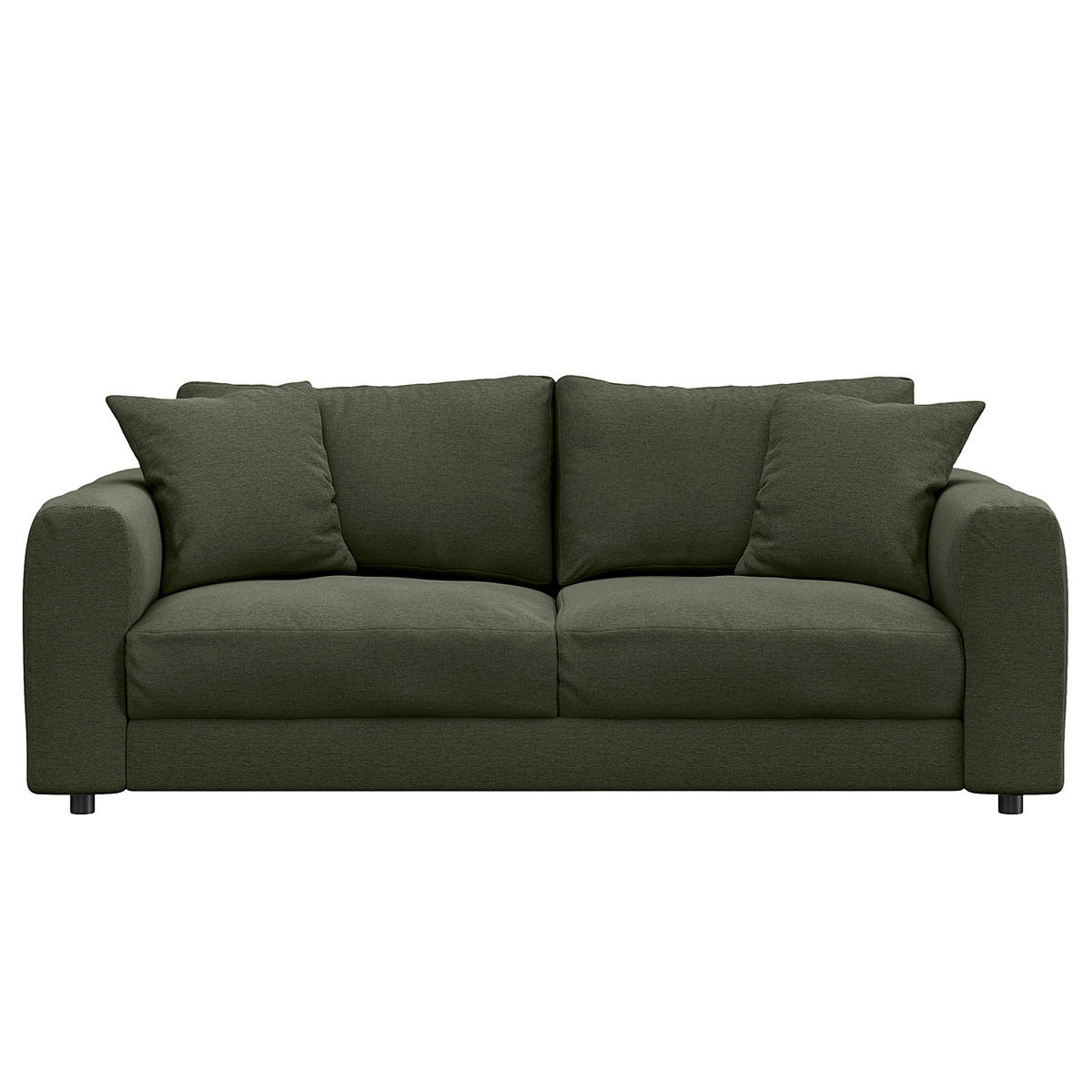 2,5-SITZER SOFA - Schwarz/Grau, Holz/Kunststoff (182/79/106cm) - home24