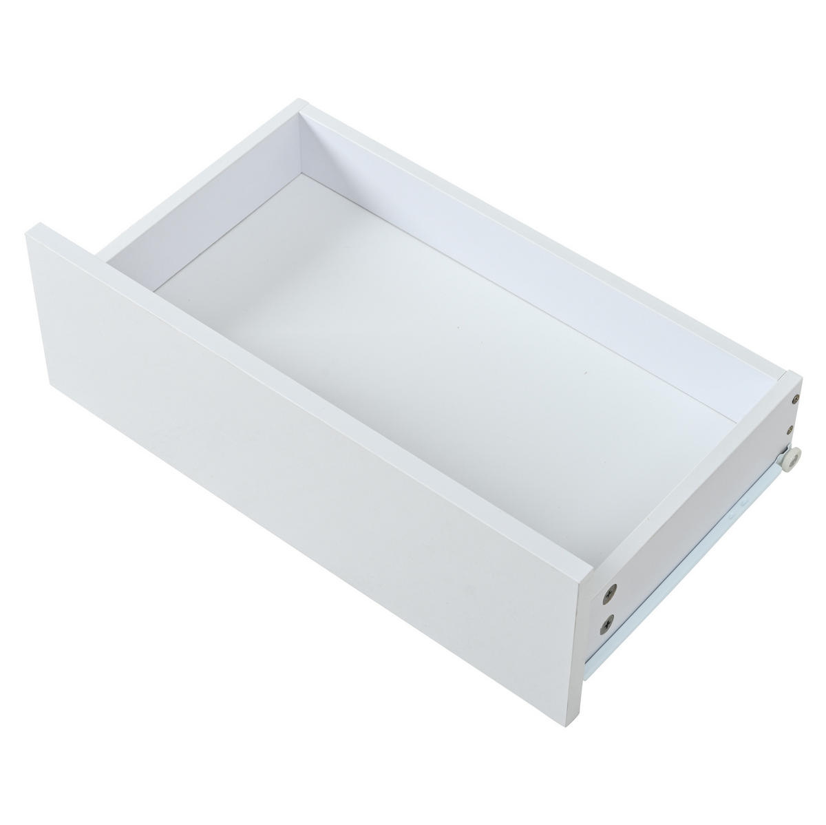 COUCHTISCH in Weiß Kaffeetisch mit 2 Schubladen, LED & Glas, offener Stauraum, Hochglanz Sofatisch, B100/T50/H36cm - Weiß, Holzwerkstoff/Metall (50/100/36cm) - STILVORA