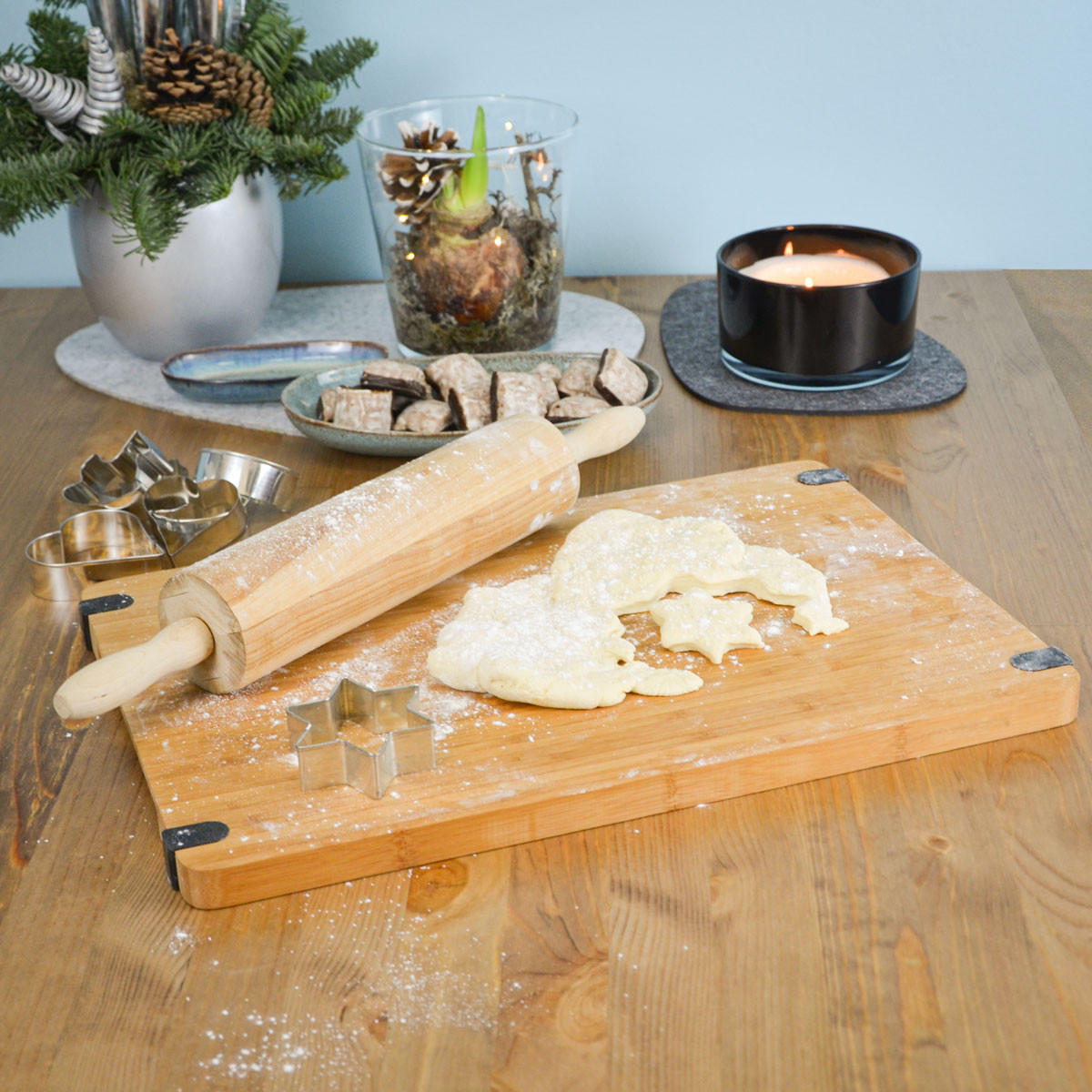 ANTI-RUTSCH-SCHNEIDEBRETT, 30/44/2 cm, Bambus - Braun, Holz (30/44cm) - Dunedesign