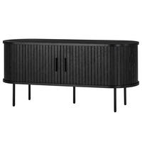 TV-LOWBOARD - MDF / Metall - Eiche - Eichefarben/Schwarz, Holzwerkstoff/Metall (120/55/40cm) - home24